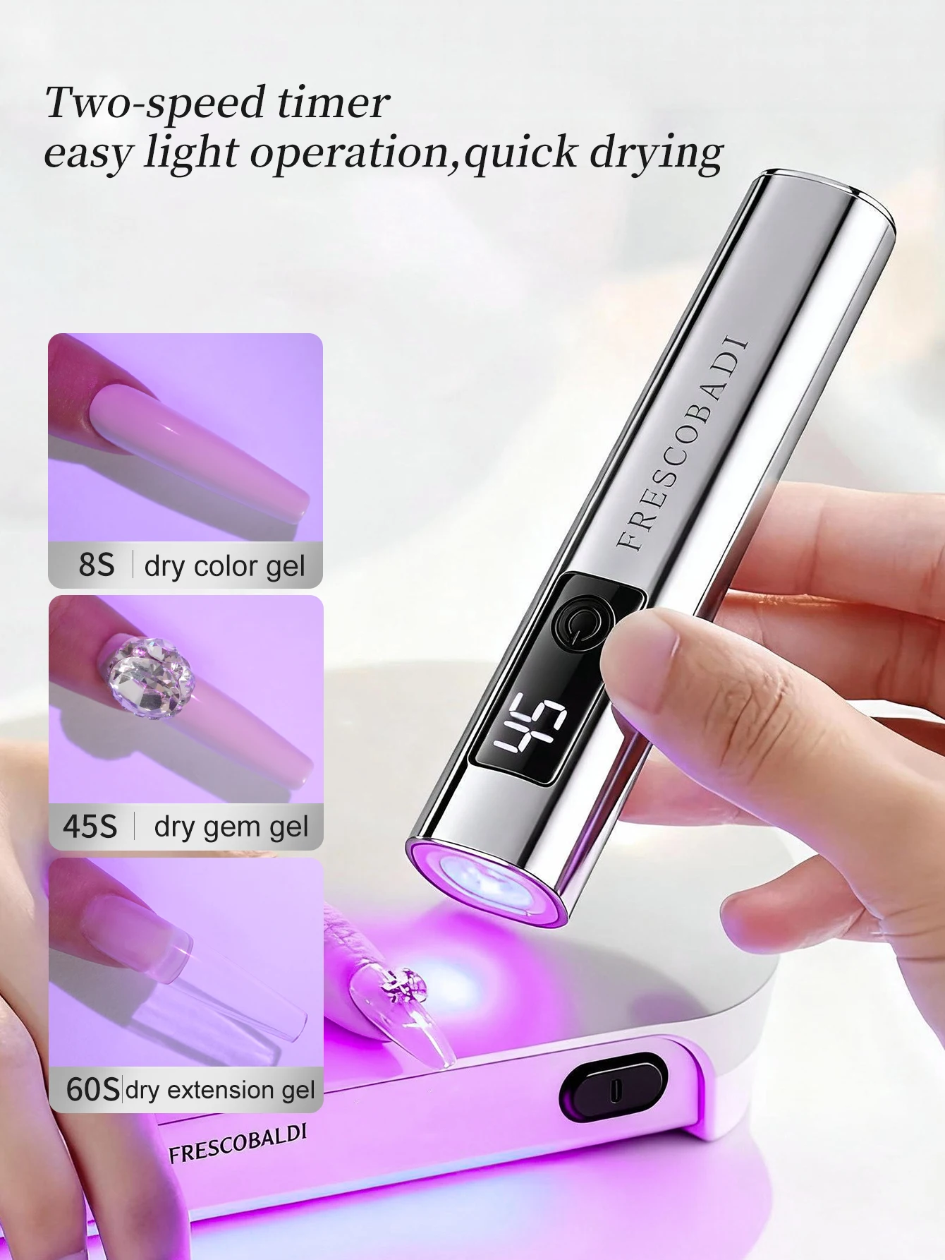 1 قطعة صغيرة على الشاشة عرض يده مسمار الفن الأشعة فوق البنفسجية مصباح للأظافر هلام ، مسمار صغير ضوء ، المحمولة LED مسمار مصباح ، USB مجفف الأظافر