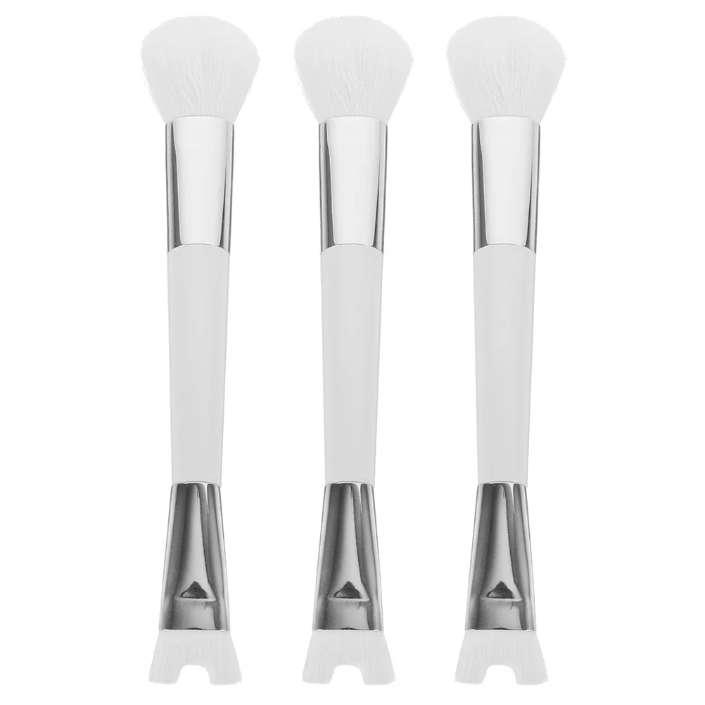 

3Pcs Makeup Brushes Blush Dual End U Shape Nose Shadow Brush Soft Bristle Highlighter Applicator Travel Friendly Design