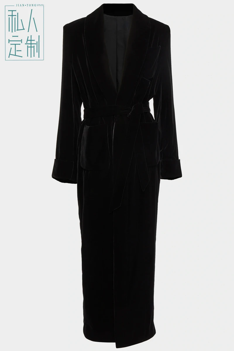 Allingentle Womens Premium Flannel Long Blazer Business Suit Jacket Elegant Work Office Suit Blazer for Daily Casual Customized