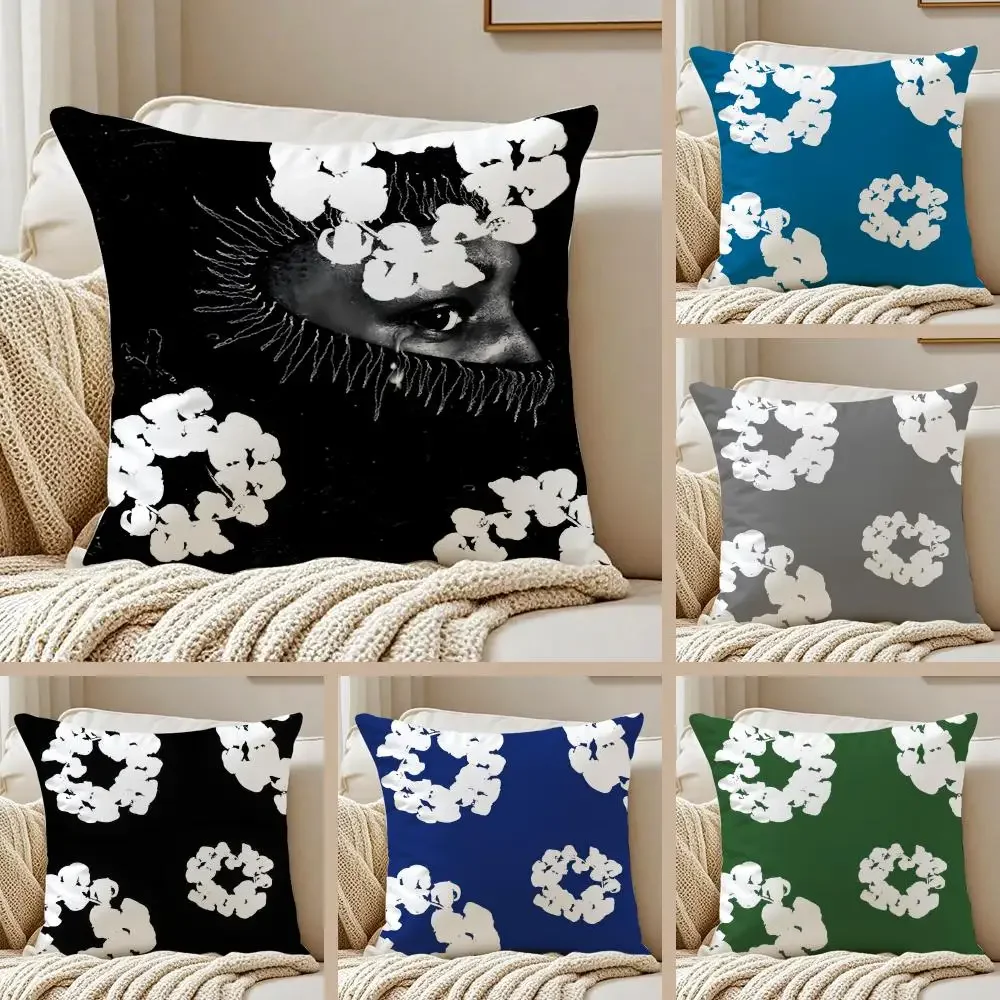 Fashion D-Denim T-TearS Custom Cushion Cover Silky Short Plush Double-Sided Printed Pillow Case for Sofa All Seasons Home Decor