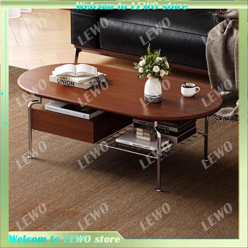 

Luxury Kitchen Tray Coffee Tables Modern Design Solid Wood Oval Coffee Tables Minimalist Premium Mesa Auxiliar Home Furniture