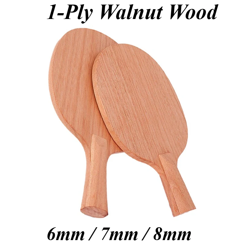 

Ultra-Light 1-Ply Walnut Wood Table Tennis Blade 6mm/7mm/8mm High Elastic Pure Wood Professional Fast Attack Ping Pong Paddle