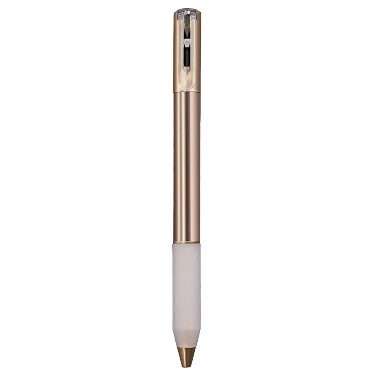 Geometric Metal Crinkle Pen Fidget,Stress Relief Metal Shape Shifting Switchpen,0.5mm Retractable Gel Pen,Champagne Gold