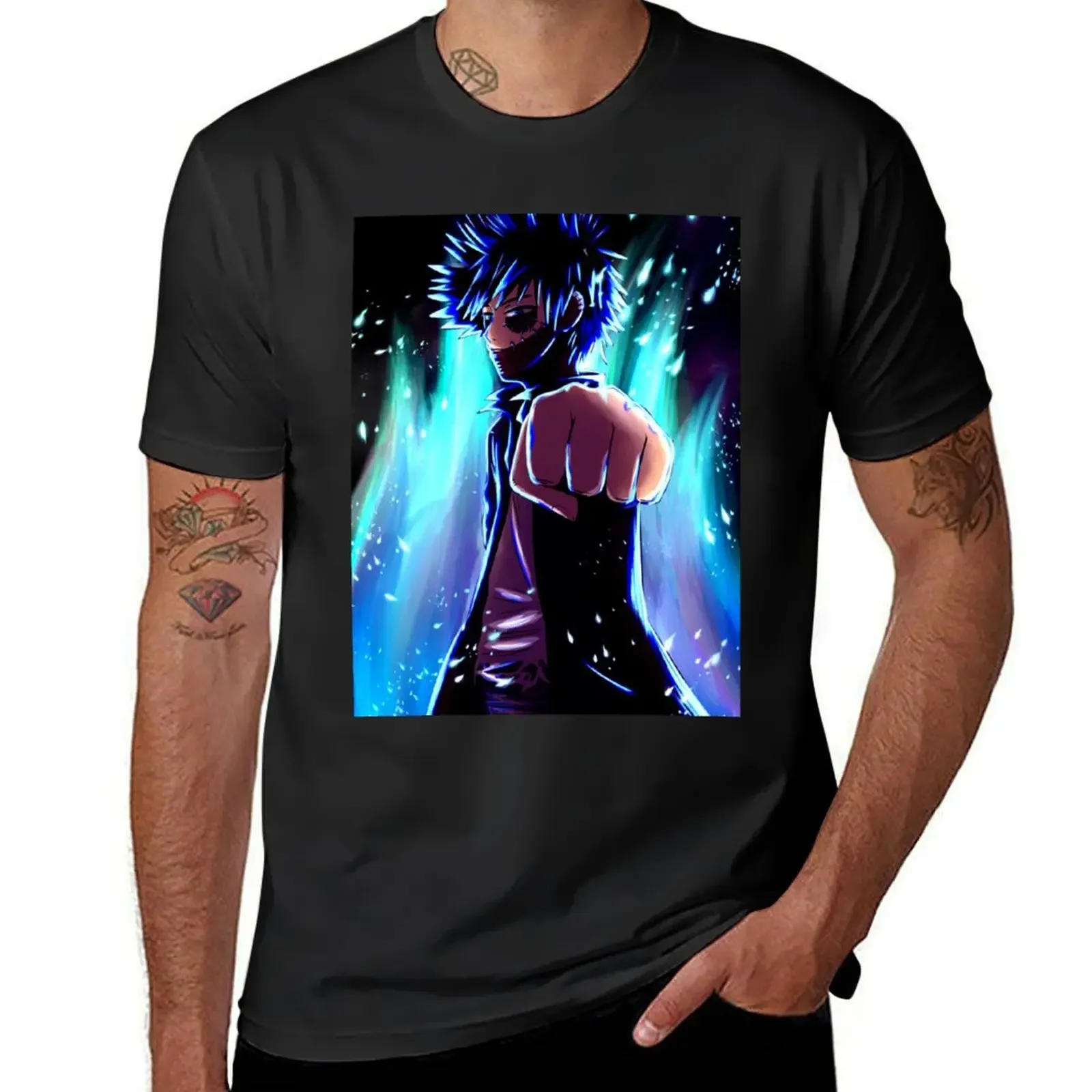 Dabi's Ambition (BNHA Dabi) [Sombra 2] Camiseta tops de talla grande trajes de archivo azul para hombres