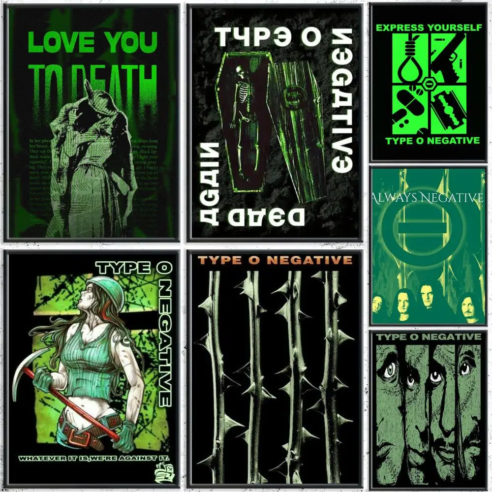 Popular Band Type O Negative Poster HD Waterproof Self-Adhesive Wall Art – Multi-Scene Use, Top Gift Pick