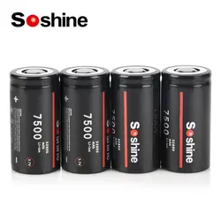 Soshine NCR 32650 7500mAh Li-ion Battery 3.7V 7500mAh Flat Top Rechargeable Batteries for Electric Bicycles Electric Vehicles