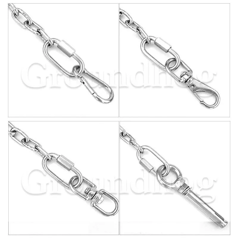Ovaler Karabiner haken aus Edelstahl 304, Schnell kupplungen, Seil verbinder für Anhänger, Schaukel, Hängematten, Kabel, Camping – Detail 7