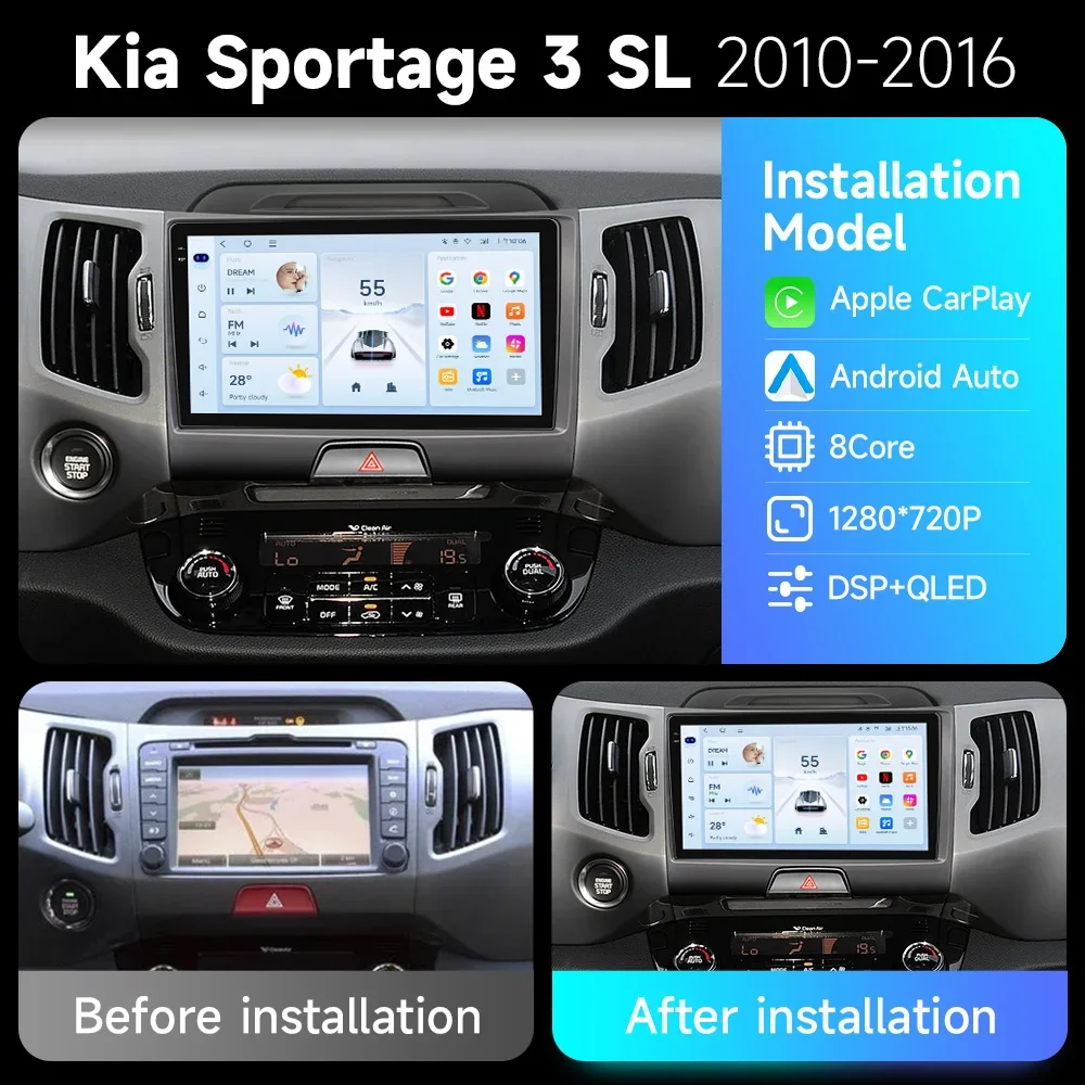 Car Radio For KIA Sportage 2010 2011 2012 2013 2014 2015 2016 Android Carplay Multimidia Video Player Navigation HeadUnit