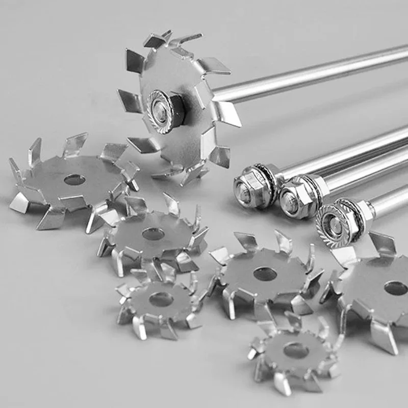 30mm-180mm 304 Stainless Steel Saw Tooth Dispersion Stirring Disc 200mm-500mm Length Adjustable Stirrer Rod with Nut