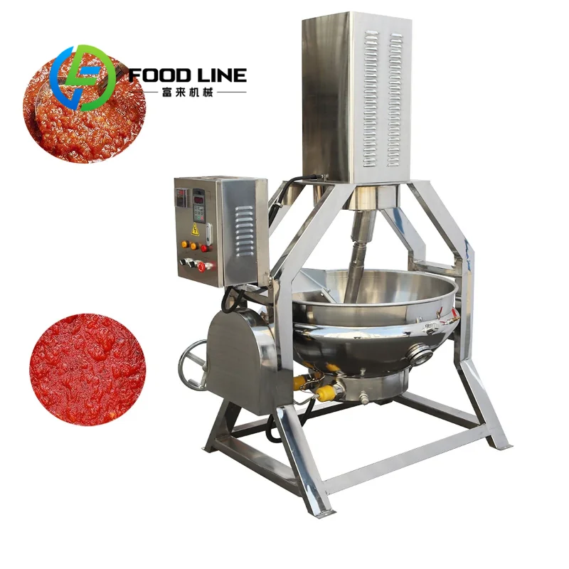 Electric Gas Heating Jacketed Kettle Motor Agitator-Industrial Cooking Equipment for Jam Paste Chicken Meat (1 Year)