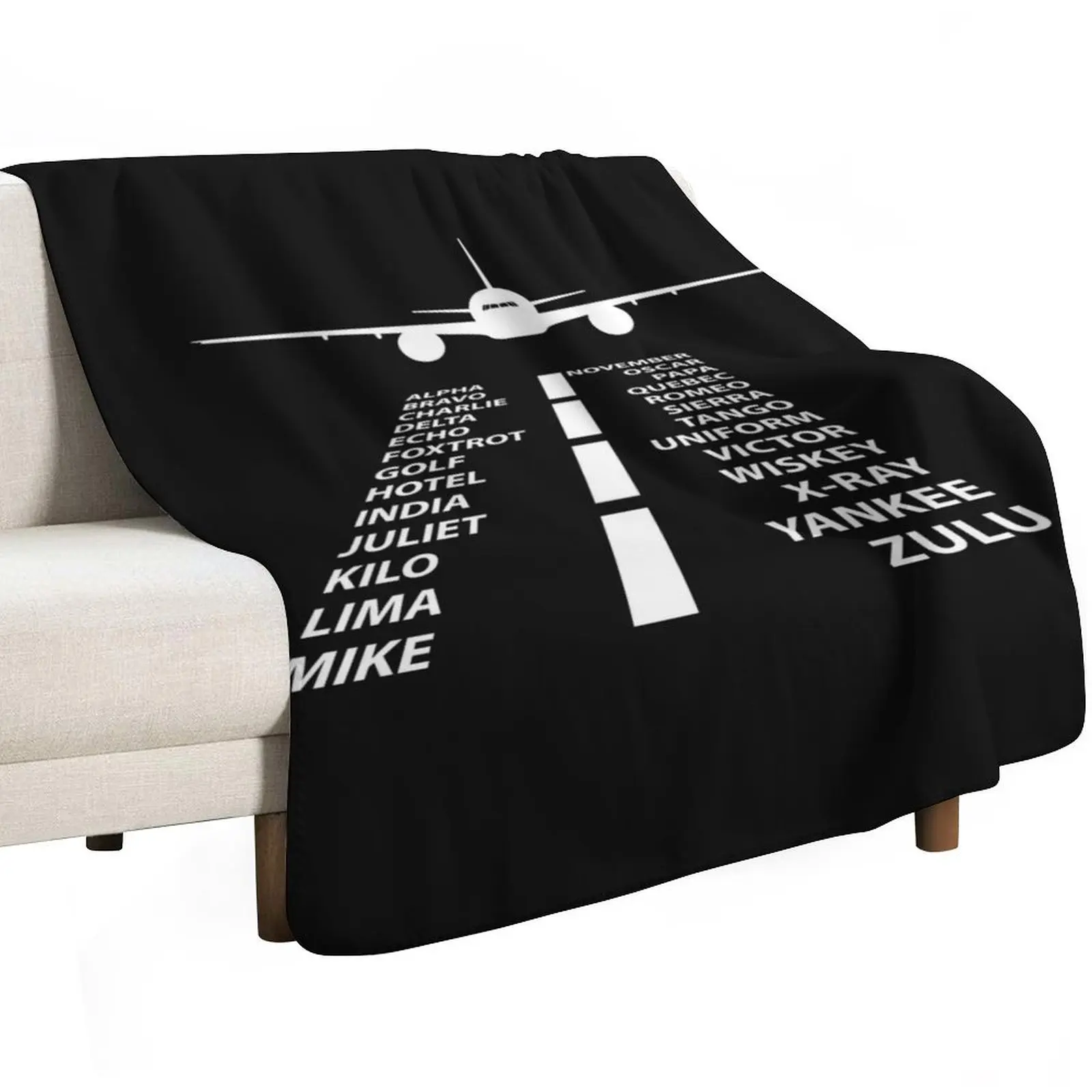 Phonetic Alphabet Pilot Airplane Funny Aviation Gift Throw Blanket Personalized Gift Warm Plush Travel Blankets