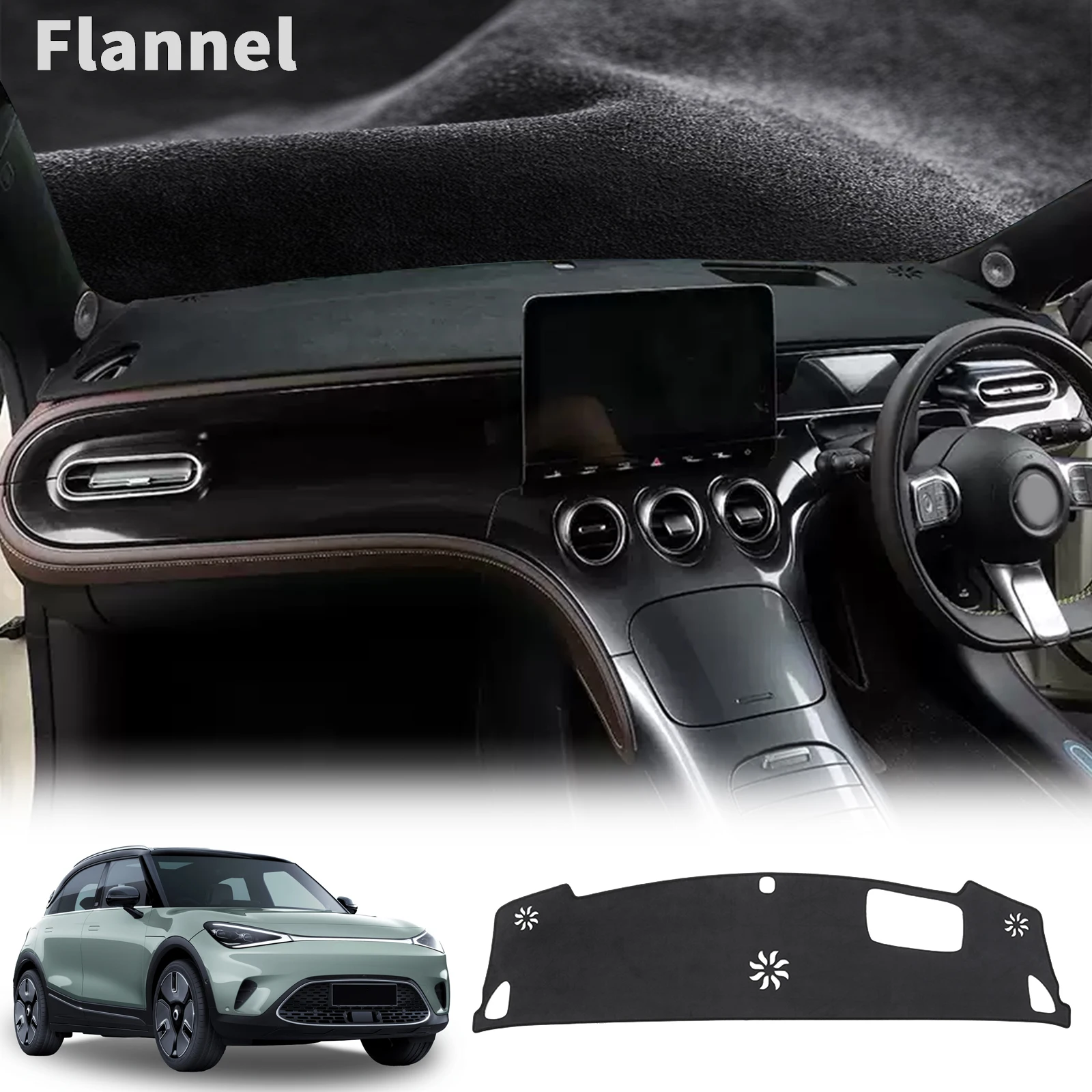 

for Benz SMART #1#3 Brabus Smart 1 Smart 3 DashMat Sunshade Protective Carpet Accessories Car Dashmat Dashboard Cover Pad