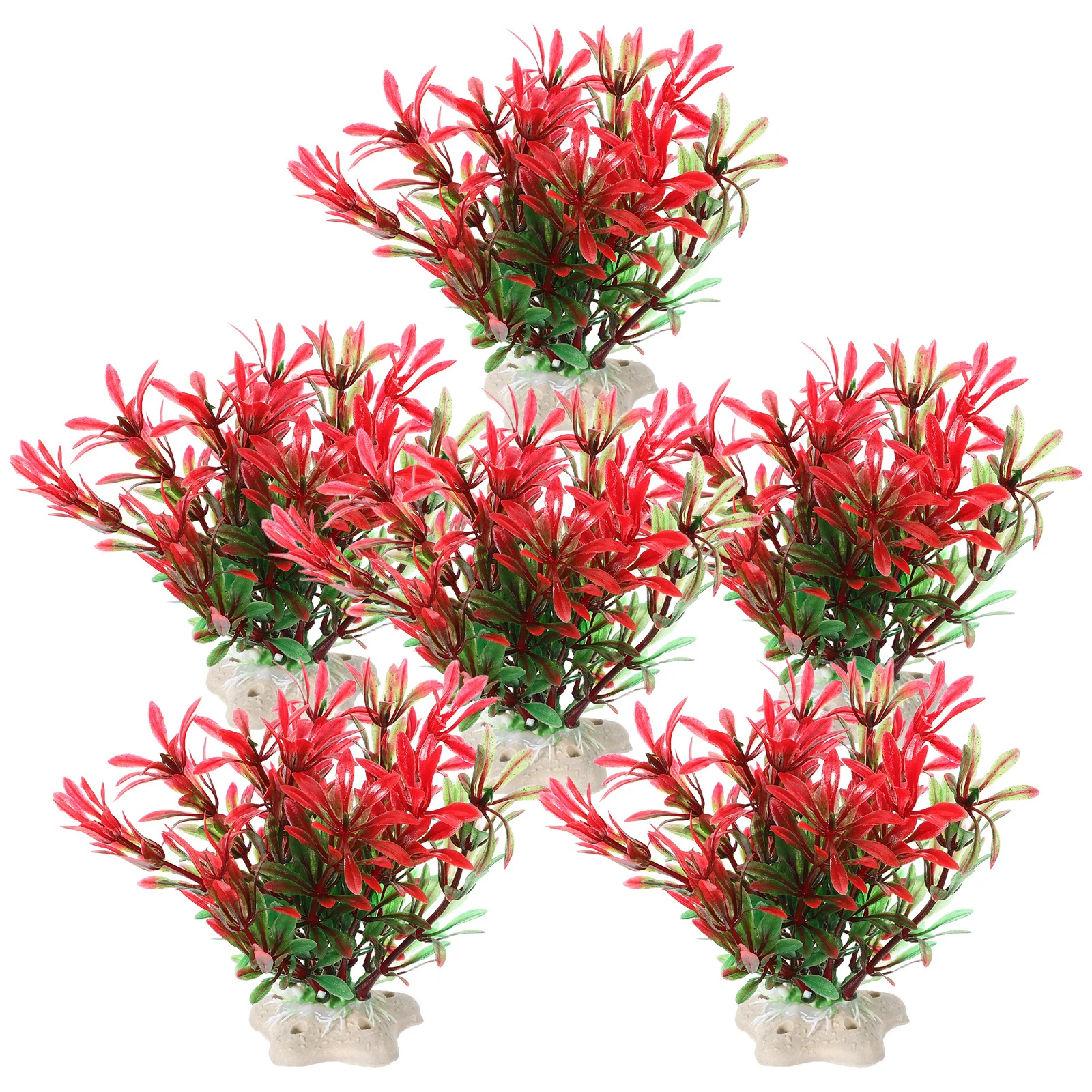 

6pcs Aquarium Simulated Plants Artificial Water Grass For Fish Tank Decorations Durable Plastic Aquatic Landscaping Accessories