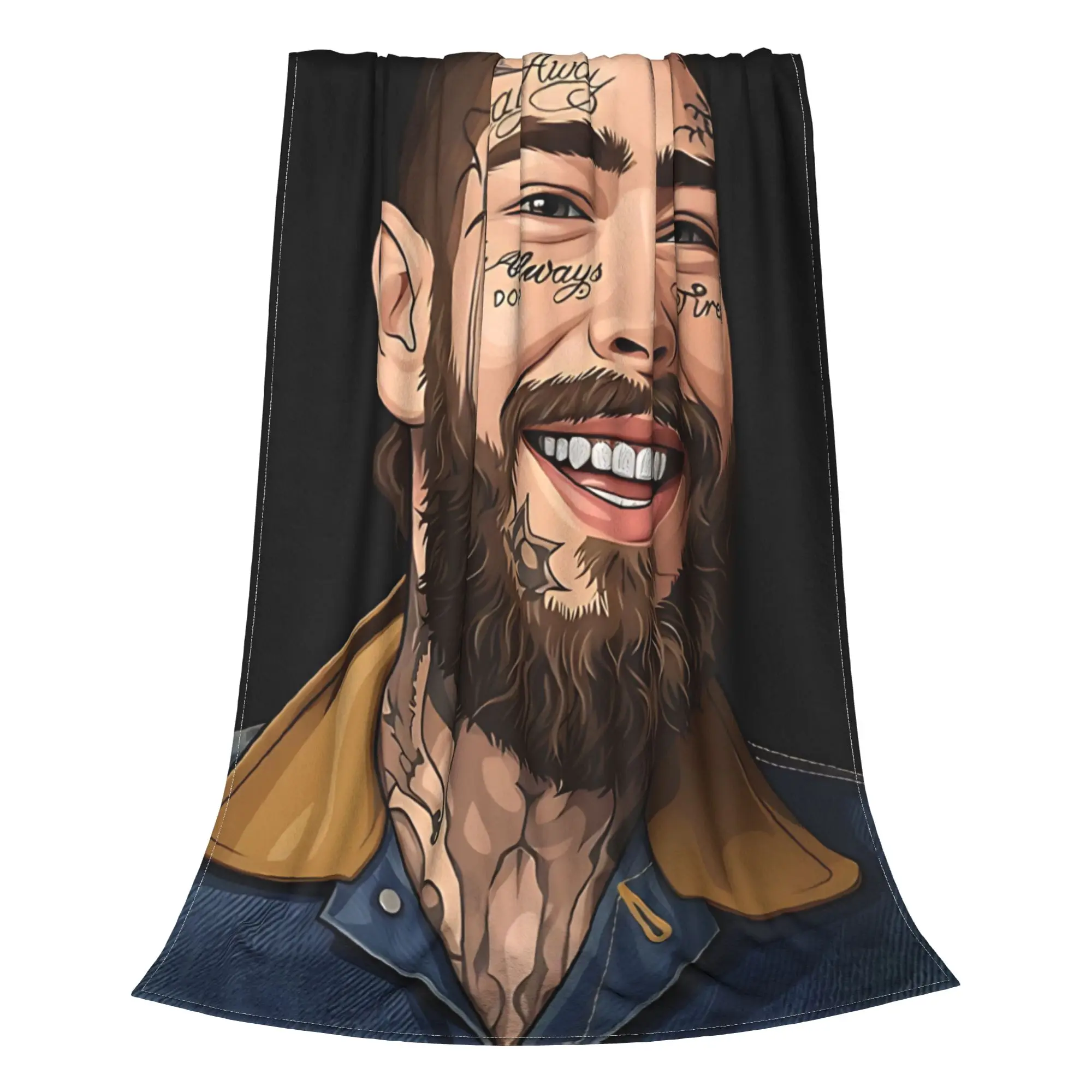 1PC Home Cutecore cowboy  Post Malone Blanket Super Cosy Plush Home Living Room Sofa Halloween