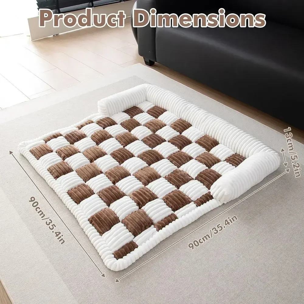 Cushion Covers for Pets, Cream Plaid Sofa Protectors for Large & Medium Dogs and Cats