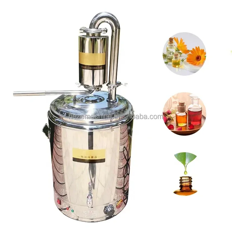 Semi-automatic Cinnamon Lemongrass Fragrance Pure Dew Extraction Machine 20 Liters Essential Oil Distiller