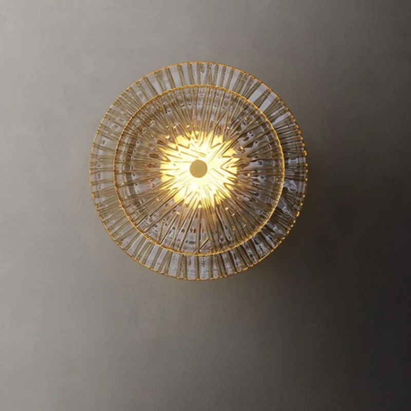 Nordic Glass Luxury Wall Light Modern Minimalist Living Room Background Wall Lamp Staircase Corridor Hotel Bedroom Bedside Lamp