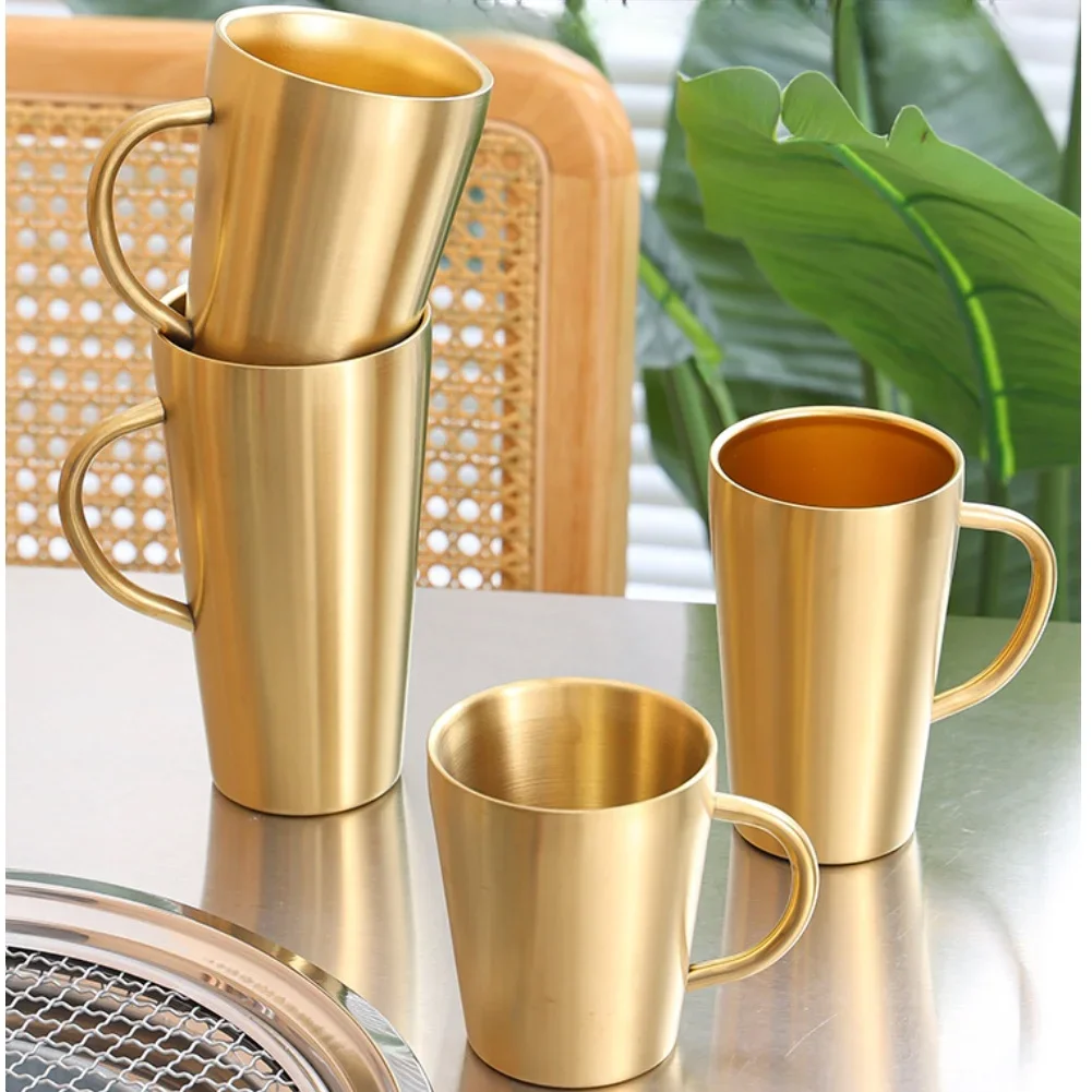 

Кружка для кофе из нержавеющей стали 304 с двойными стенками и ручкой для поддержания температуры напитков, пива, чая и холодных напитков