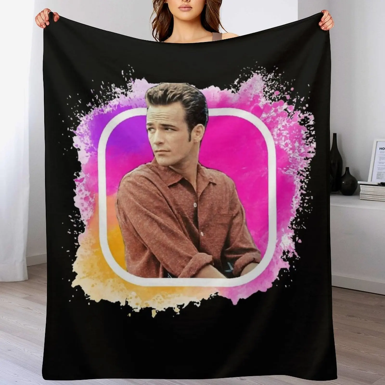 Vintage Luke Perry Christmas Throw Blanket Ultra Plush Cozy Blanket for Napping Sleeping