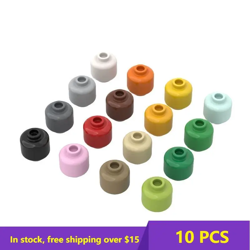 10PCS  MOC Assembly Parts Brick 3626 Minifig Head Ldd 3626 For Building Block Parts DIY Construction Kids Christmas Gifts Toys