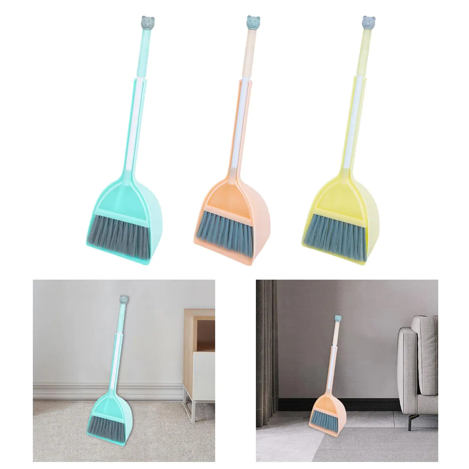 Mini Broom with Dustpan Cleaning Sweeping Play Set Little Housekeeping Helper Set Kids Valentines Gifts for Girls Boys