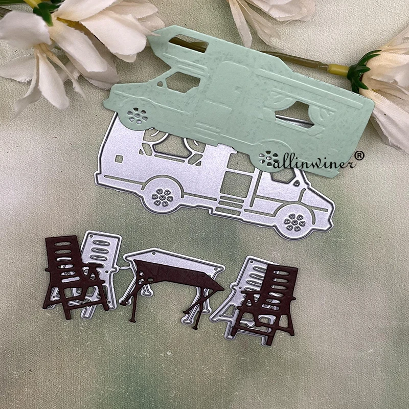 Camping car tables and chairs Metal Cutting Dies Stencils For Scrapbooking Decorative Embossing Handcraft Die Cutting Template