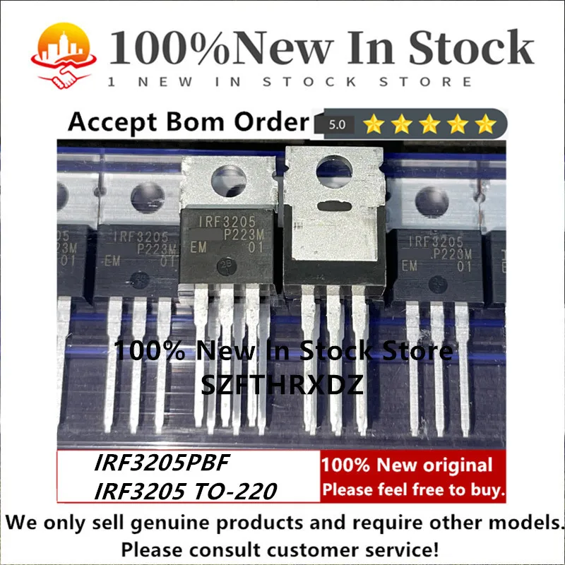 100% NEW ORIGINAL IRF3205PBF TO-220 IRF3205 TO220 Trans MOSFET N-CH 55V 110A 3-Pin