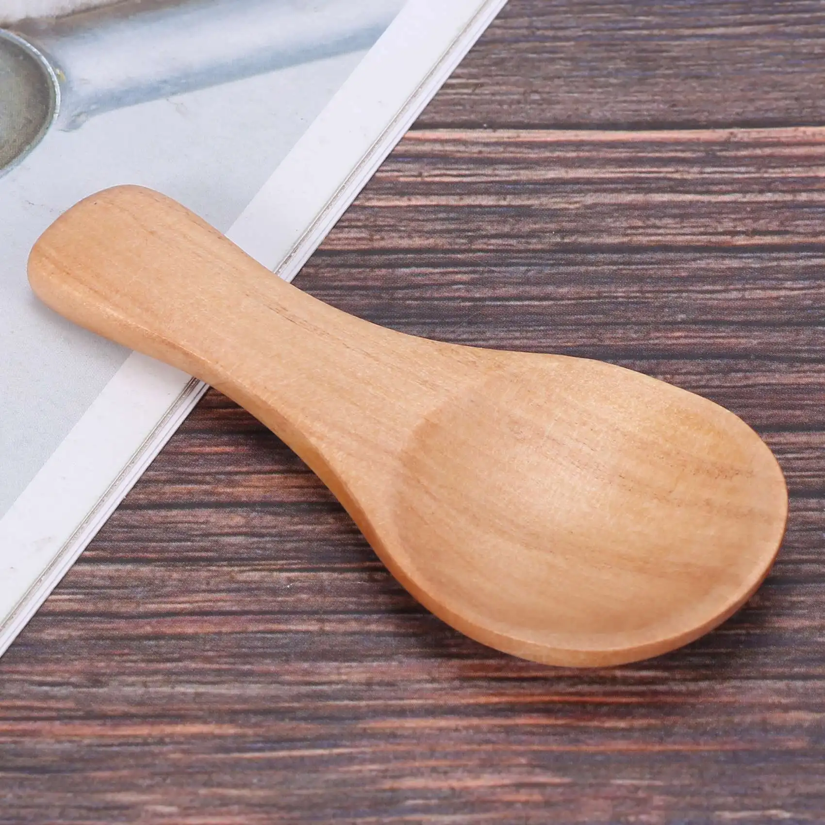 PZHI-Short Handle 10 Packets Of Small Wooden Spoon, Perfect For Small Jars Of Jam, Spices, Condiments, Seasonings, Sugar, Honey,