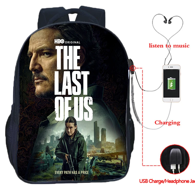 

Рюкзак The Last of Us Part III, сумка с зарядкой через USB для студентов-подростков, школьная сумка Ellie Joel, рюкзак для ноутбука, дорожный рюкзак