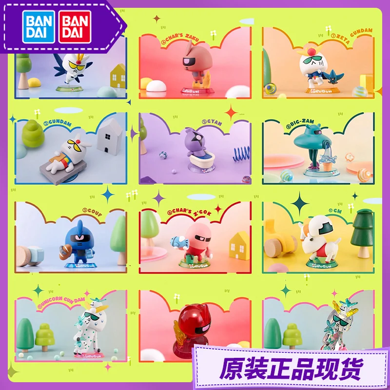 بانداي QMSV Gundam YuRuGun سلسلة صندوق أعمى تمثال نموذج دفعة ثانية مع تصميمات يونيكورن وزاكو لعبة Q-لطيفة قابلة للجمع