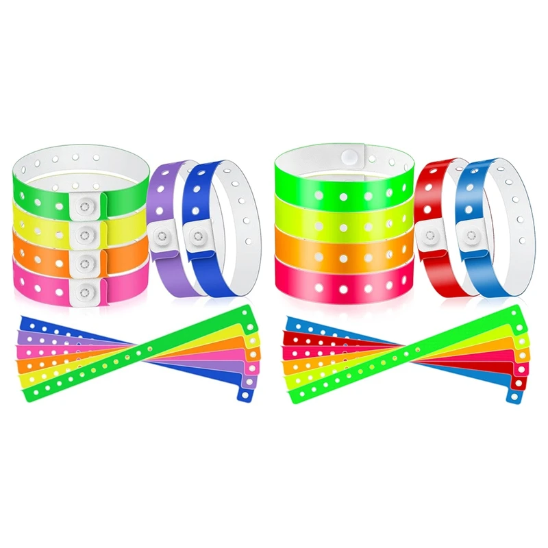 48Pcs Vinyl Wristbands Plastic Event Wristbands Colorful Wristbands For Events Concert Carnival Nightclub, Multicolor