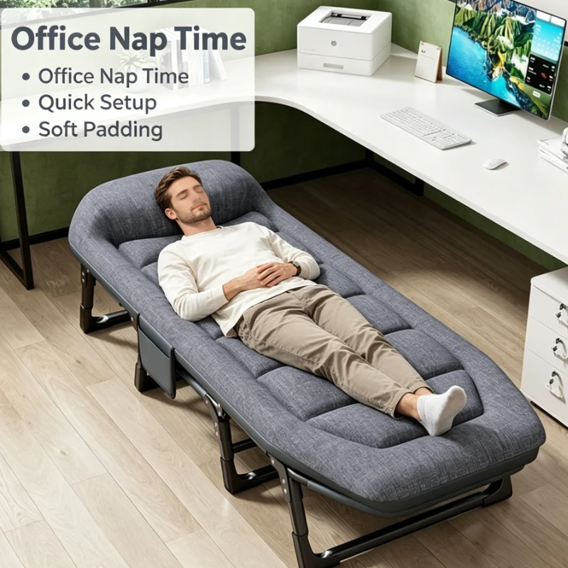 Reclining Lounge Chair With Padded Cushion And Headrest For Office Nap Lounger Home Furniture Utility Equipment Gear