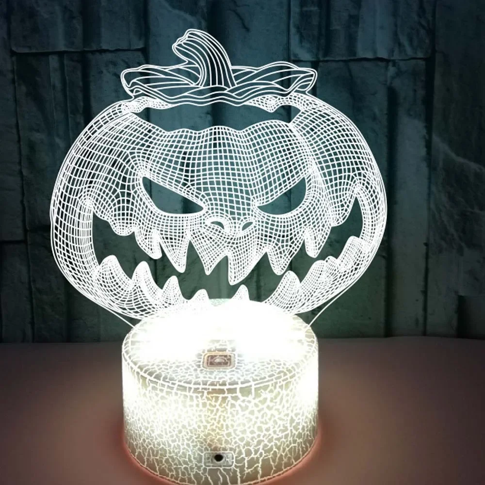 Nighdn-Lâmpada de abóbora acrílica, LED Night Light, Halloween Home, Decoração do quarto, 7 cores diferentes, Nightlight Gifts for Kids Room