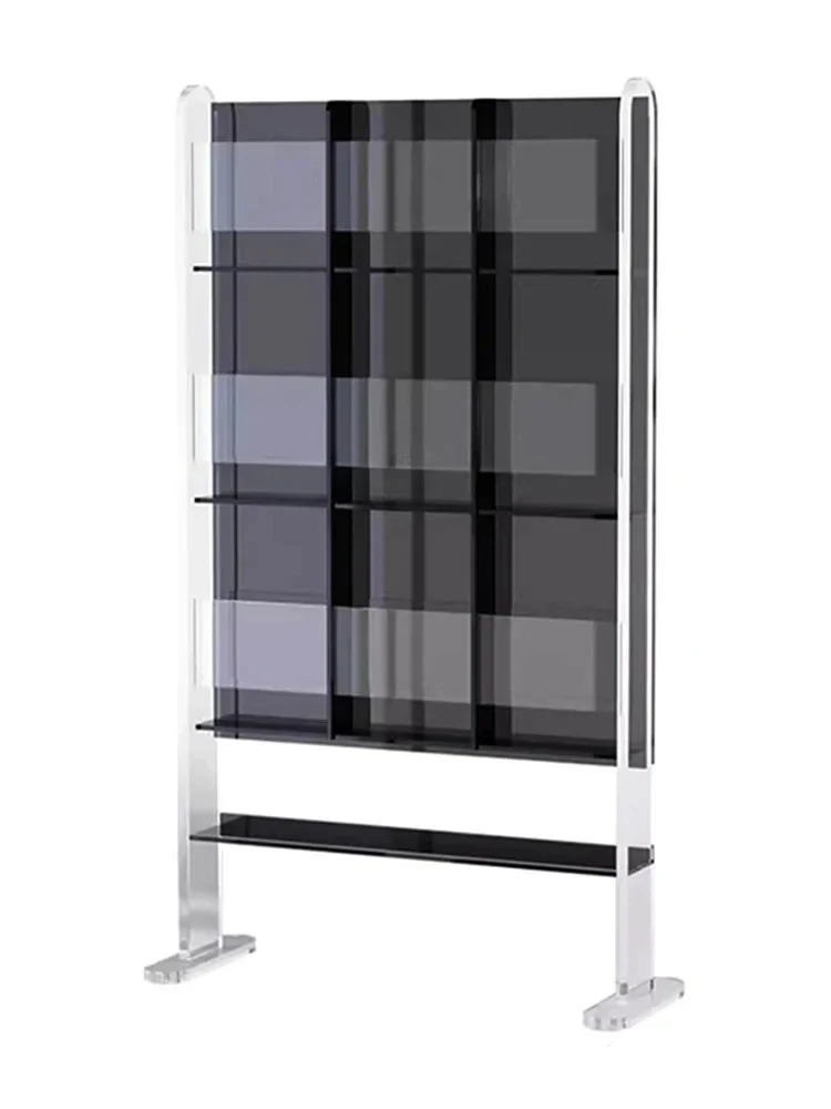 

Acrylic Floor Reading Bookshelf Living Room Shelf Display Stand Newspaper Storage Rack Magazine CD Holder