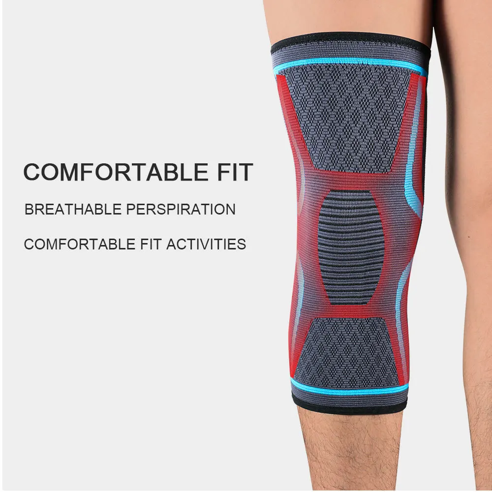 1/2PCS Fitness Laufen Radfahren Knie Unterstützung Hosenträger Elastische Nylon Sport Kompression Knie Pad Hülse für Basketball Volleyball – Detail 4