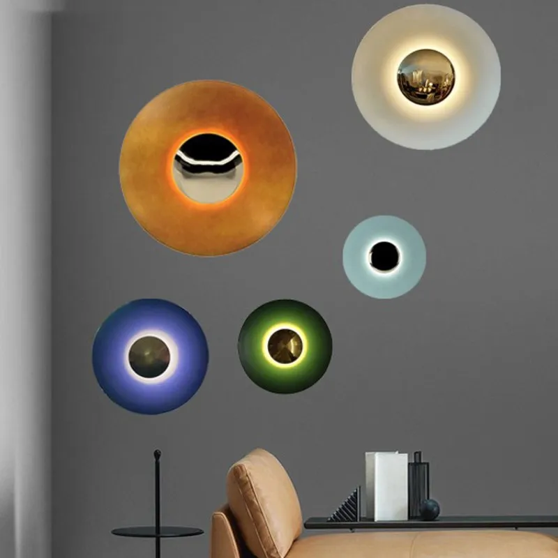 

Modern Art Wall Lamp Living Room Sofa Background Wall Decorative Lamp Dedroom Dedside Lamp Makron Flying Saucer Model Wall Light