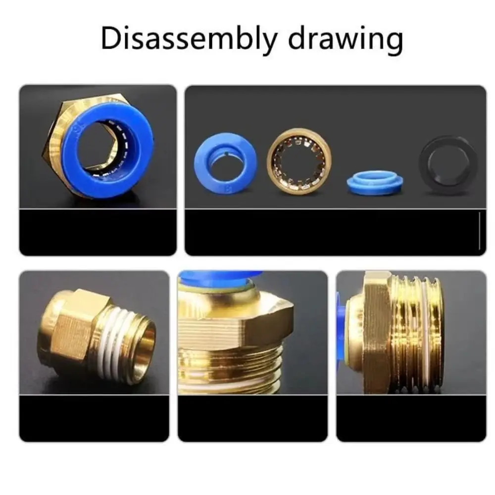 Quick Connect Brass Pneumatic Fitting PC 4 6 8 10 12MM Multi Size Air Connector Pipe Quick Connectors Air Tools