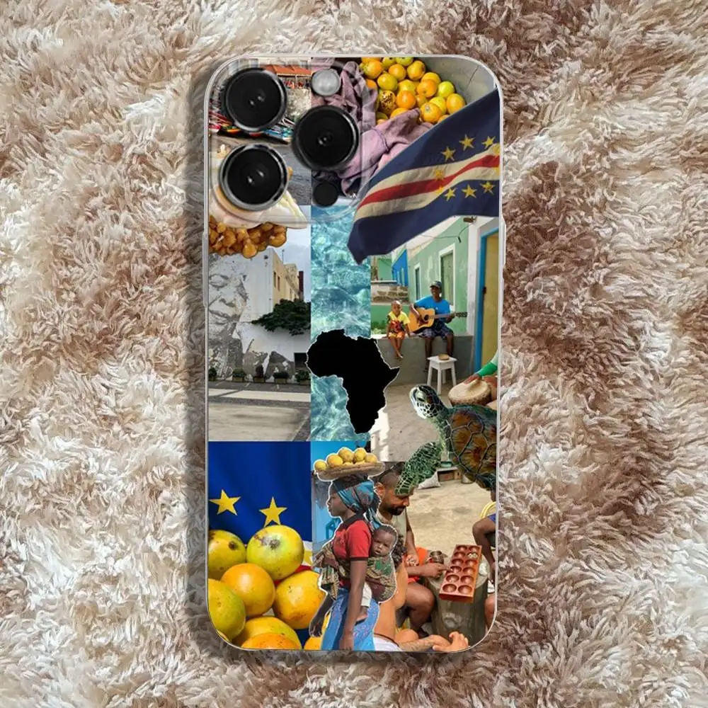 Cape Verde Aesthetics Phone Case For iPhone 17,16,15,14,13,12,11,Pro,Max,Plus,E,SE4,Air,Mini Transparent Cover