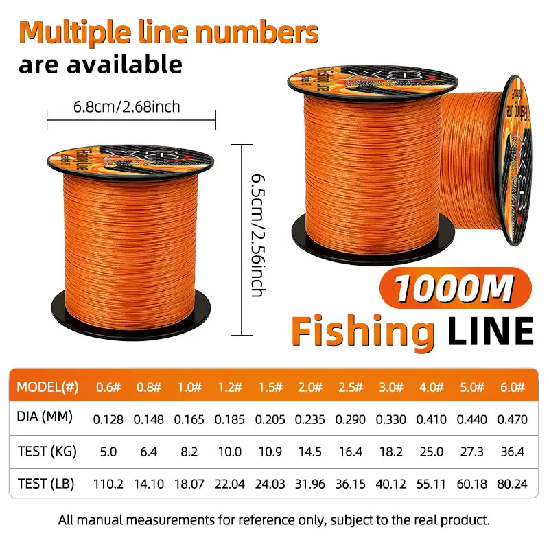 PE-Leine X8 Stränge Geflochtene Angelschnur 300/500/1000M Multifilament Geflochtene Angelschnur für Süß- und Salzwasser Extrem Stark