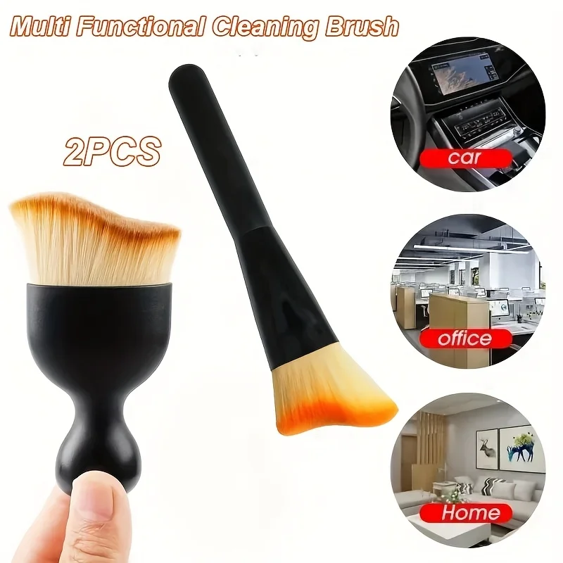 Long Short Car Cleaning Brush Set Soft Bristle Wash Brush for Vents and Interior Dust Removal Tools