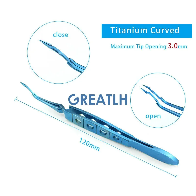 1pcs Titanium 120mm Akahoshi Phaco Prechopper Straight/Angled Ophthalmic Eye Microsurgery Instruments 7 Types Optional