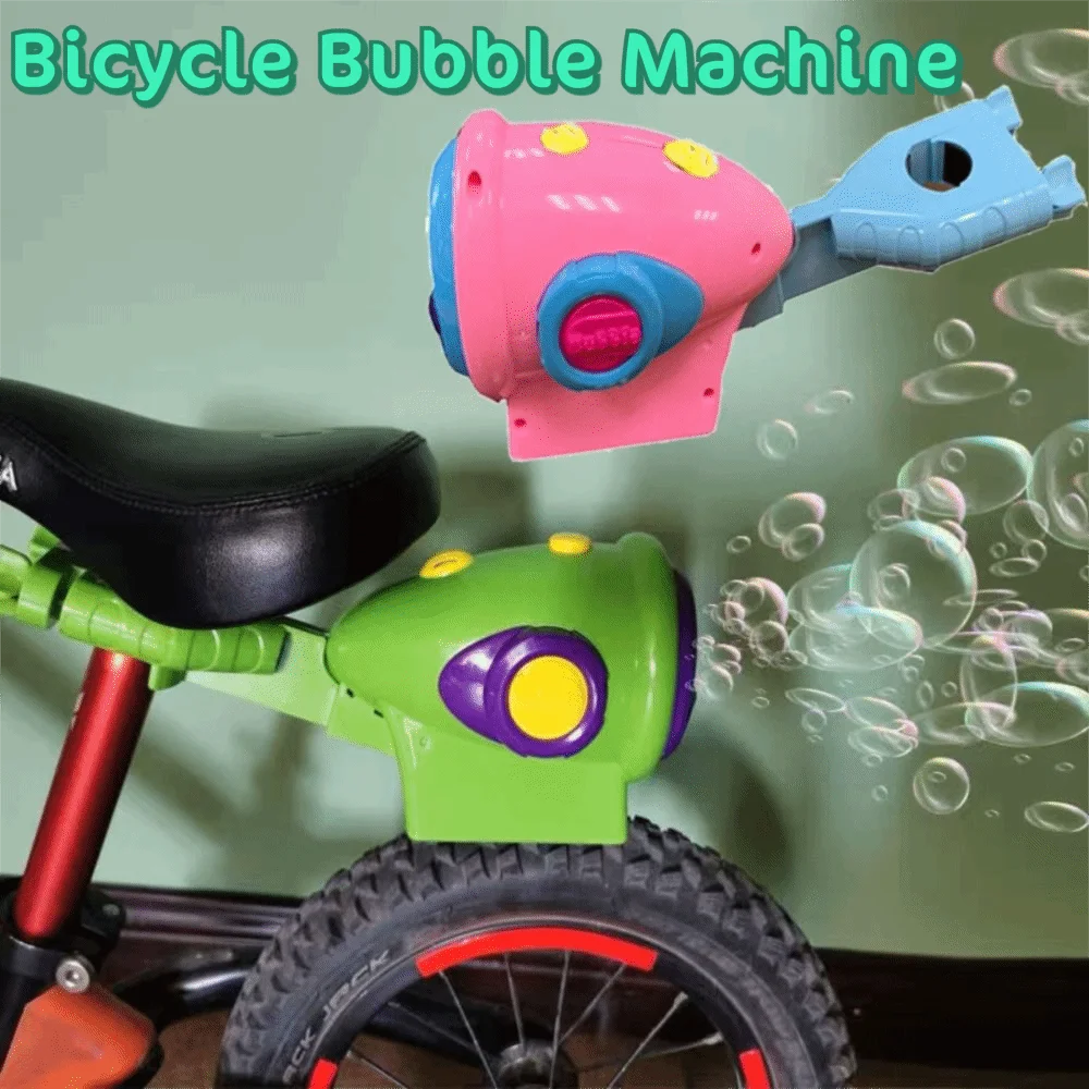 Multifunctional Bicycle Bubble Machine Night Light with Clip Bicycle Seat Bubble Blower Leak-proof Glowing