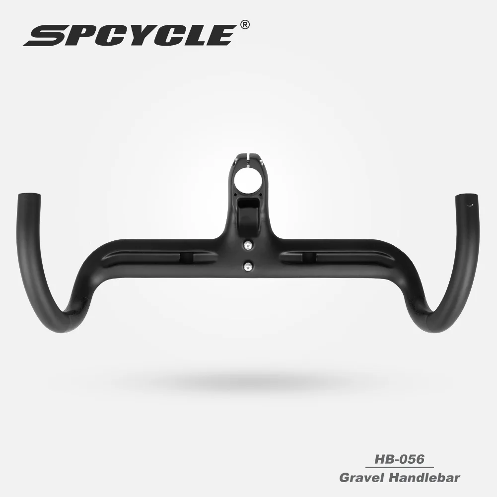 Spcycle Aero Carbon Gravel Handlebar Full Hidden Cable OD2 28.6mm 31.8mm Road Bike Integrated Handlebar Stem Bicycle Parts