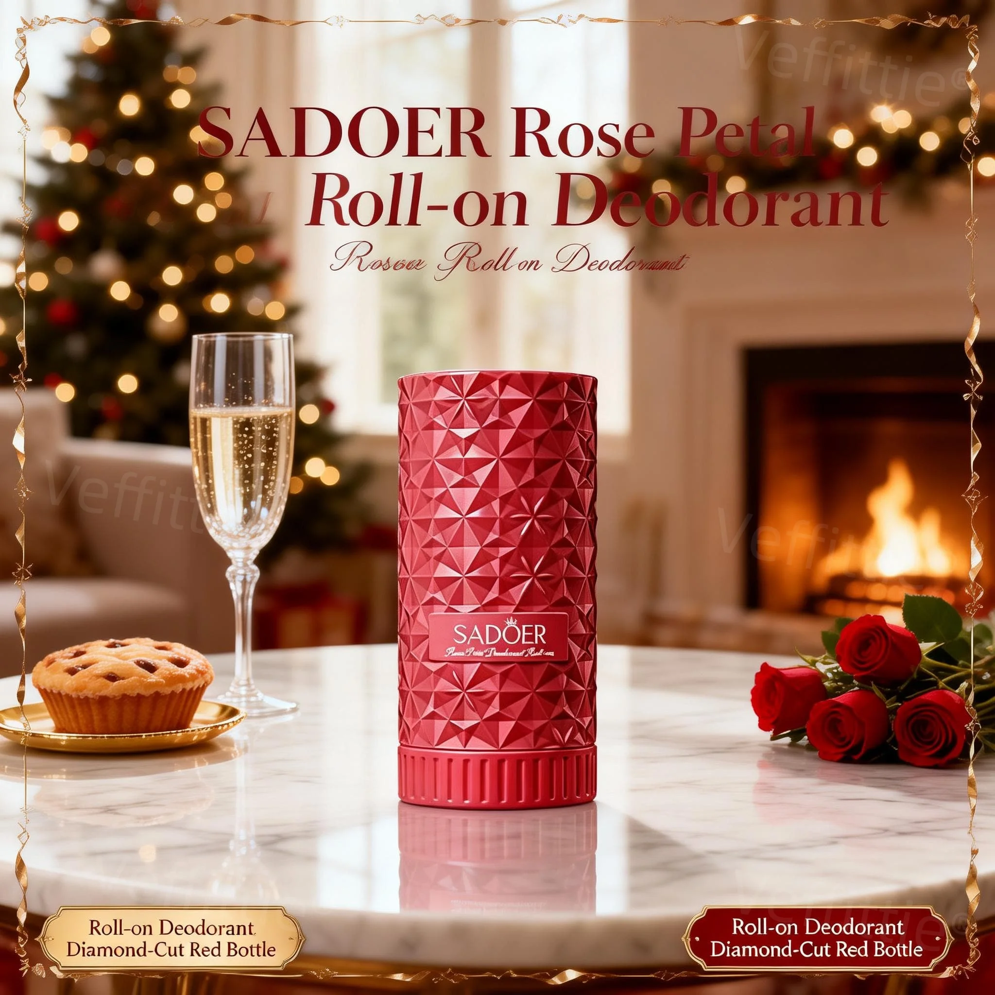 

Urban Rose Fresh Deodorant Roll-on 1.4oz, Floral Scent Red Diamond Bottle, City Commute Aroma, All Day Fresh for Office Users