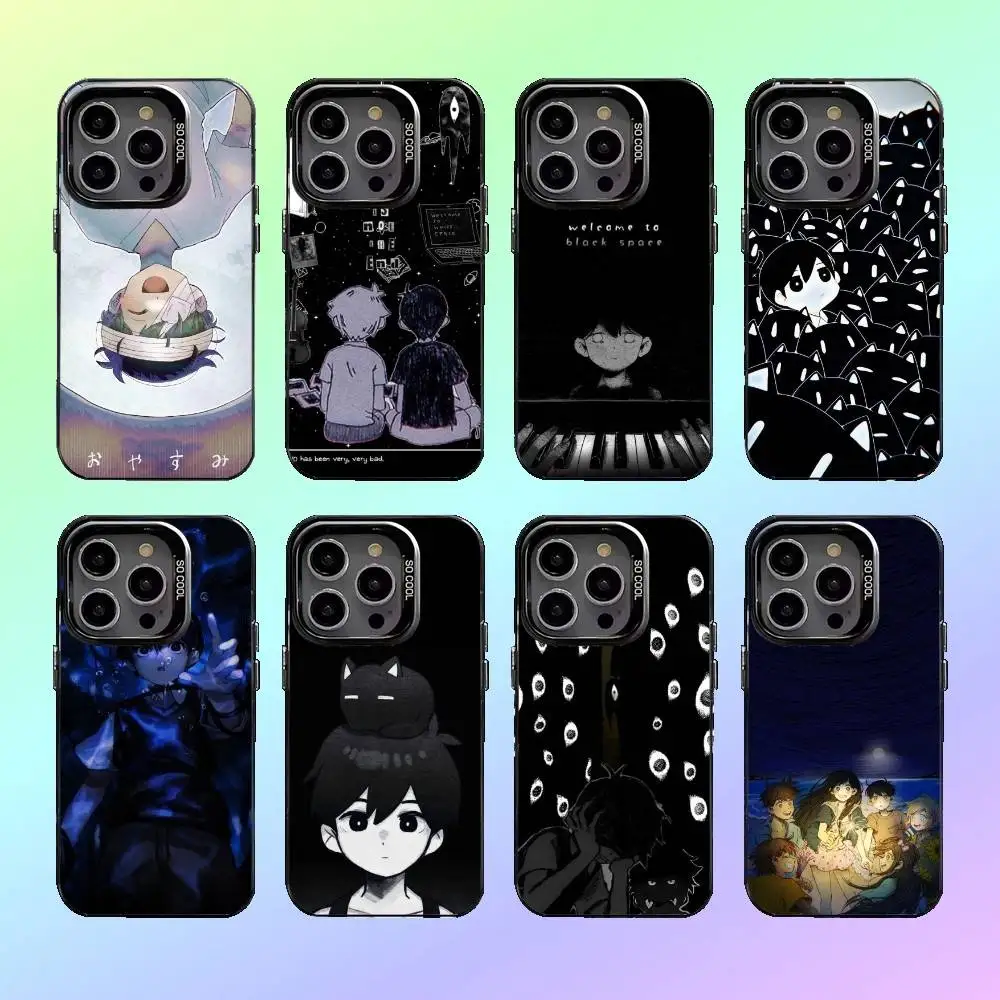 

Omori Game Phone Case For iPhone17,16,15,14,13,12,11 Colored Silver Plated Inside Cover