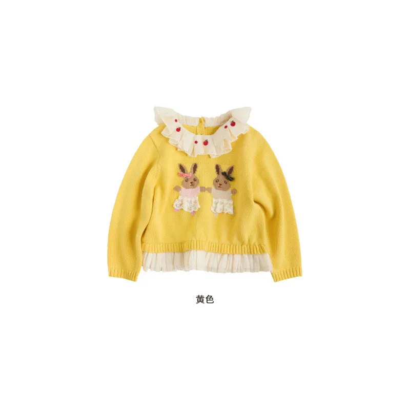 Frühlingspullover mit gesticktem Kragen und dreidimensionalem Design für Mädchen, süßer und weicher Strickpullover. – Detail 6