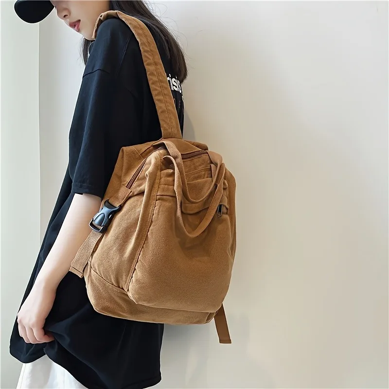 1pcs Women's Casual Retro Backpack Travel Backpack Machine Wash Daily Backpack Suitable for Work Commuting Multi-purpose Bag