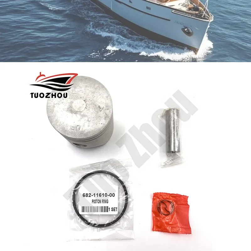 6e7-11631-ピストンキット（標準品）、ピストンリング付き。ヤマハ2ストローク船外機用部品。99hp、15hp、682、684、63v、63wシリーズ、d56mm。6e7-11631、パーソン製。