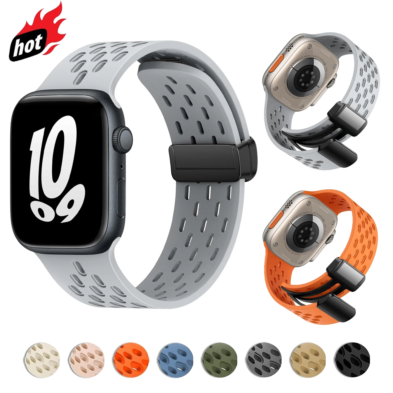 Magnetarmband für Apple Watch Band 49 mm 45 mm 46 mm 42 mm 41 mm Silikonarmband Correas iWatch Ultra 2 Series 11 10 9 8 7 6 5 SE3