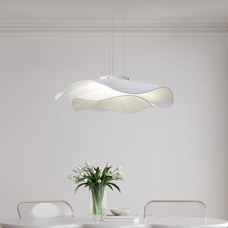 Modern Simple Fabric Led Pendant Lights Dining Room Nordic Chandelier Lamp Bar Hanging Lamp Home Decor Dimmable Light Lamparas
